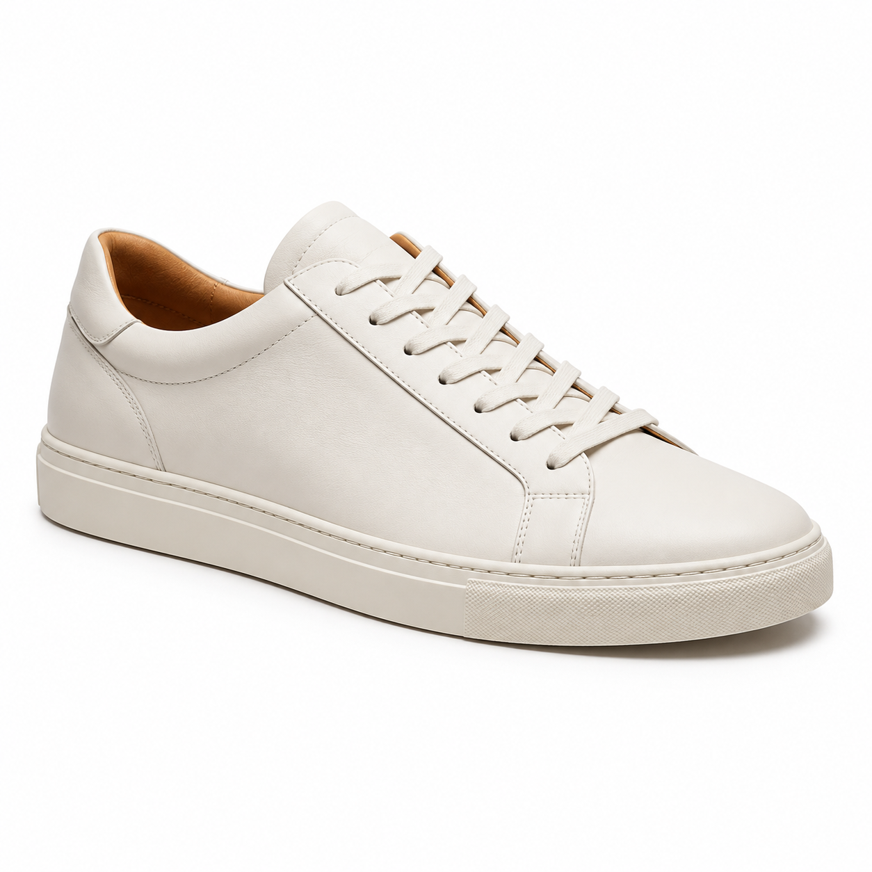 Baskets Casual en Cuir Blanc Cassé | Geoutoul Codazi