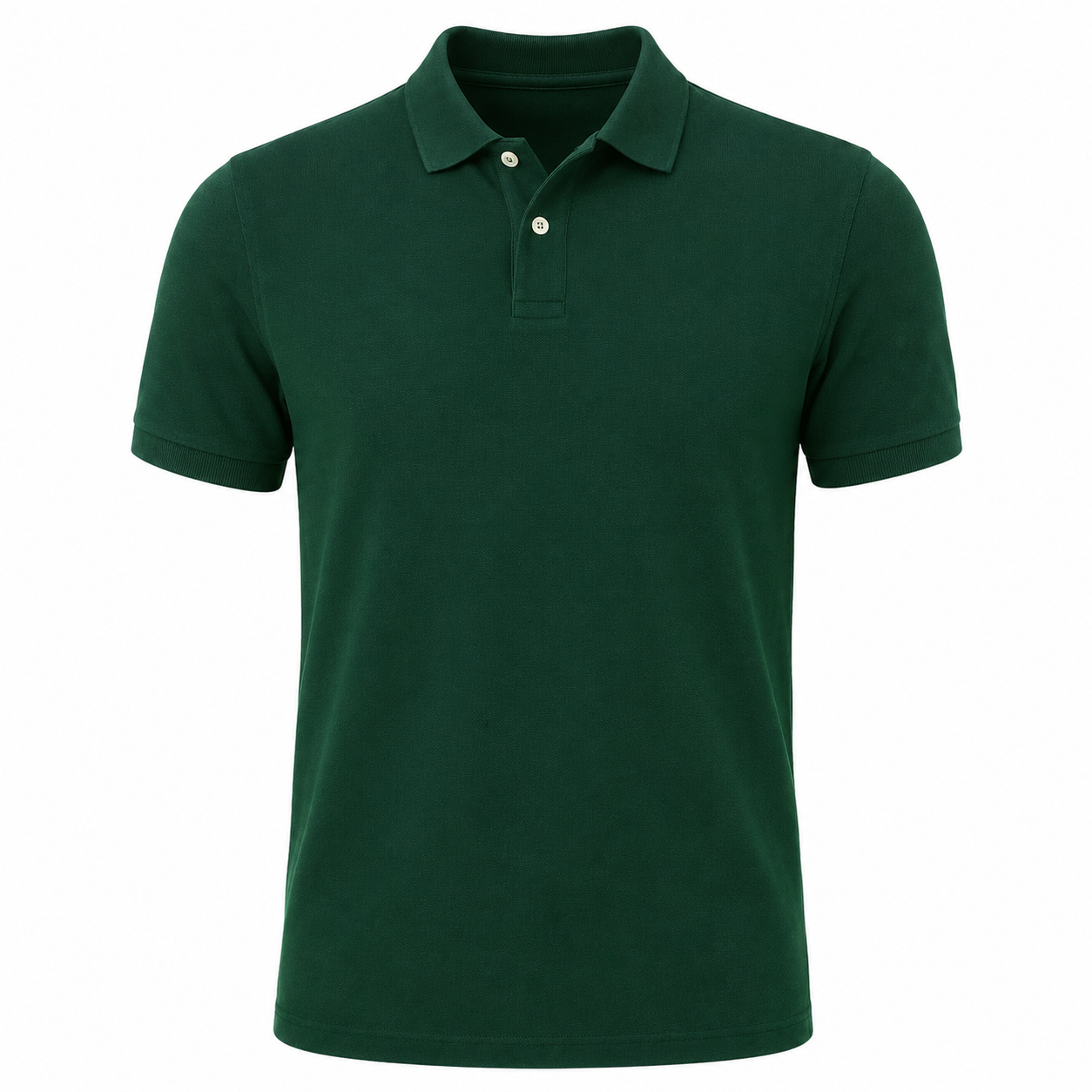 Polo Ajusté en Coton Piqué Vert Forêt | Geoutoul Codazi