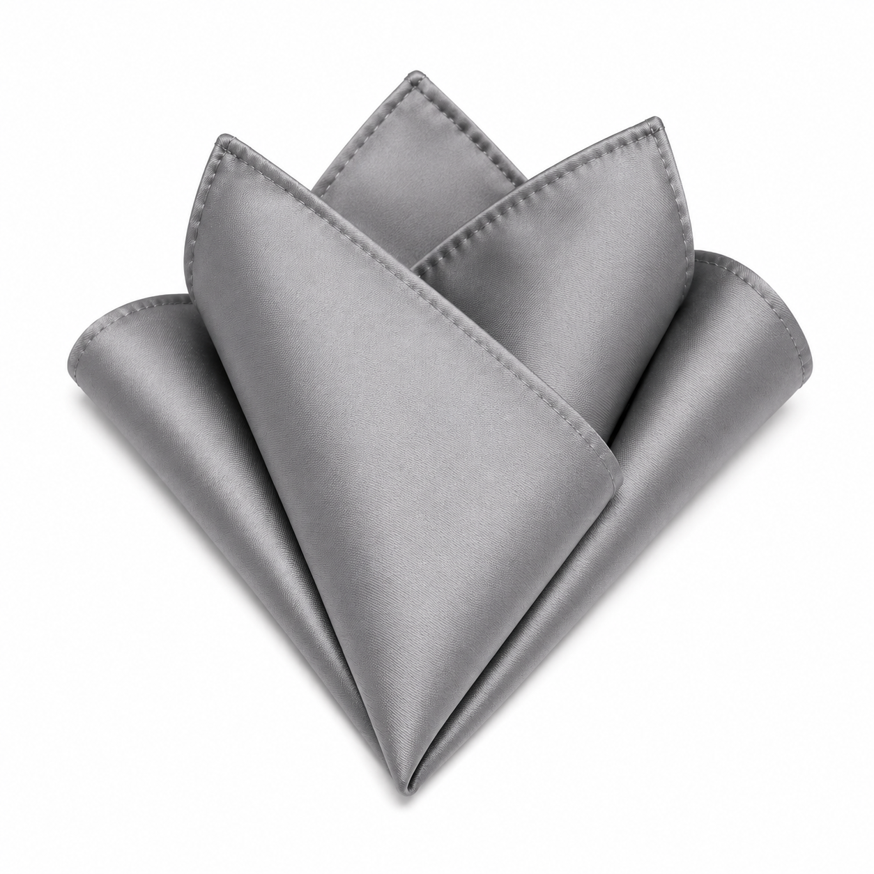 Pochette de Costume en Satin Gris Argenté | Geoutoul Codazi